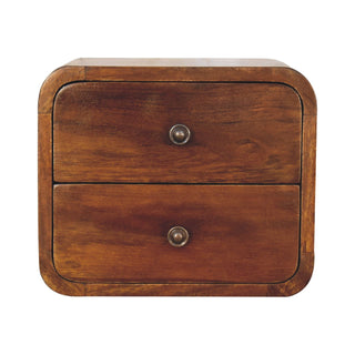 Lucidora - Floating Mini Chestnut Bedside - Bedside Cabinets