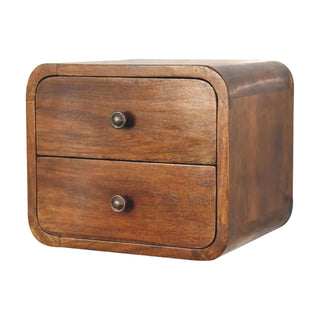 Lucidora - Floating Mini Chestnut Bedside - Bedside Cabinets