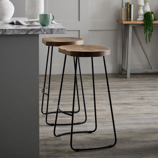 Lucidora - Franklin Hardwood Shaped Barstool - Bar Stools