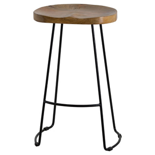 Lucidora - Franklin Hardwood Shaped Barstool - Bar Stools