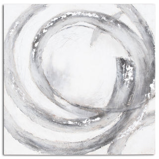 Lucidora - Galaxy Silver And Grey Hand Painted Canvas - Art & Printed