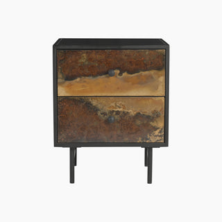 Lucidora - Galaxy Two Drawer Iron Side Table - Bedside Cabinets