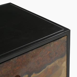 Lucidora - Galaxy Two Drawer Iron Side Table - Bedside Cabinets
