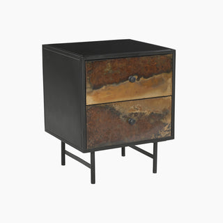 Lucidora - Galaxy Two Drawer Iron Side Table - Bedside Cabinets