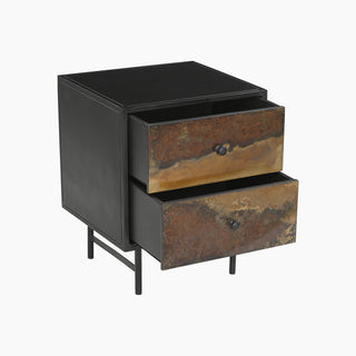 Lucidora - Galaxy Two Drawer Iron Side Table - Bedside Cabinets
