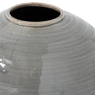 Lucidora - Garda Grey Glazed Regola Vase - Globular Vases