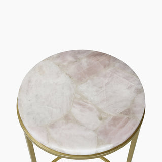 Lucidora - Greta Rose Quartz End Table - End Tables