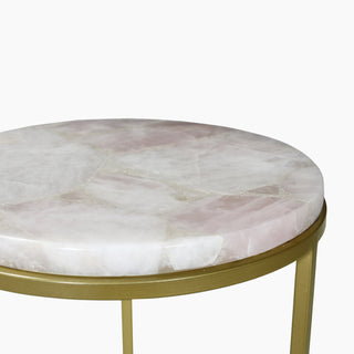 Lucidora - Greta Rose Quartz End Table - End Tables