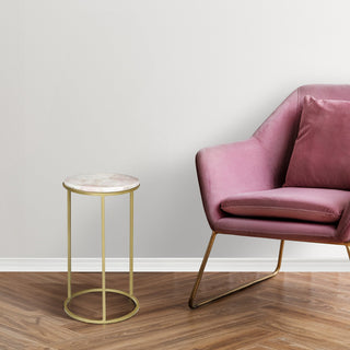 Lucidora - Greta Rose Quartz End Table - End Tables