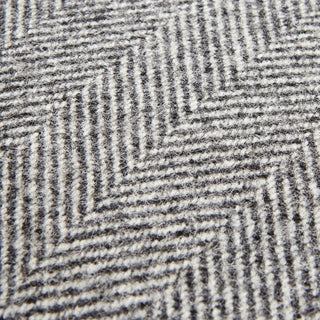Lucidora - Grey Herringbone Pure Wool Cushion With Piped Edge - Cushions