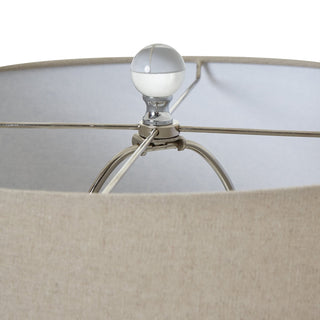 Lucidora - Grey Shadows Table Lamp With Linen Shade - Table Lamps