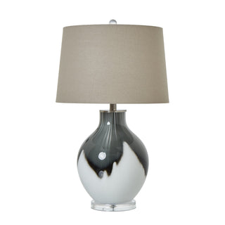 Lucidora - Grey Shadows Table Lamp With Linen Shade - Table Lamps