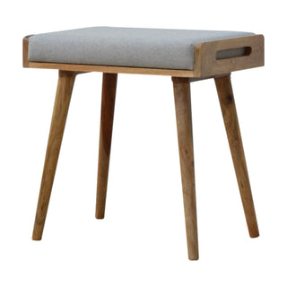 Lucidora - Grey Tweed Tray Style Footstool - Footstools