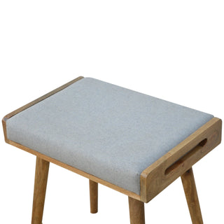 Lucidora - Grey Tweed Tray Style Footstool - Footstools