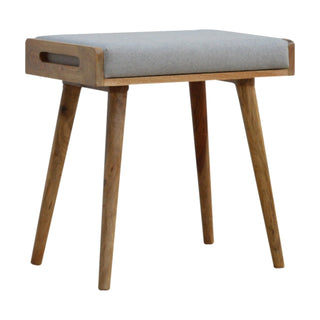 Lucidora - Grey Tweed Tray Style Footstool - Footstools