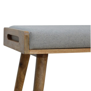 Lucidora - Grey Tweed Tray Style Footstool - Footstools