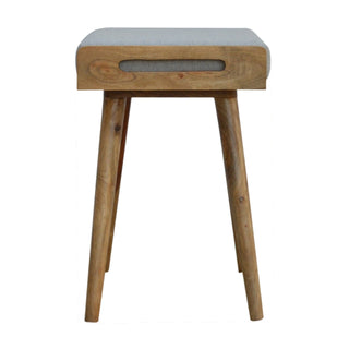 Lucidora - Grey Tweed Tray Style Footstool - Footstools