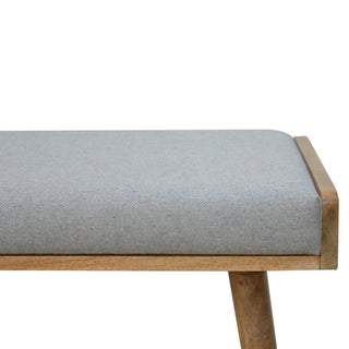 Lucidora - Grey Tweed Tray Style Footstool - Footstools