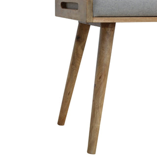 Lucidora - Grey Tweed Tray Style Footstool - Footstools