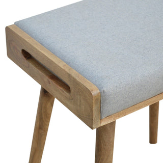 Lucidora - Grey Tweed Tray Style Footstool - Footstools