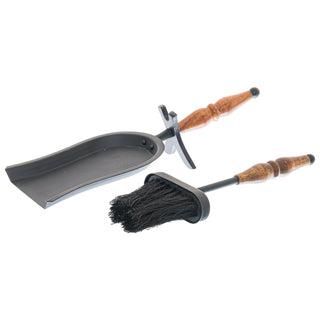 Lucidora - Hand Turned Hearth Tidy With Wooden Handle - Fireplace Tools