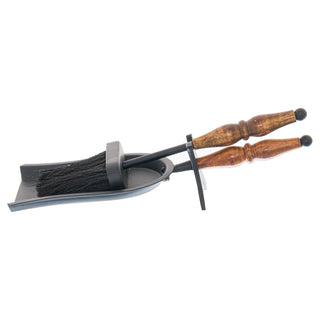 Lucidora - Hand Turned Hearth Tidy With Wooden Handle - Fireplace Tools