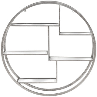 Lucidora - Large Circular Silver Wall Hanging Multi Shelf - Shelving