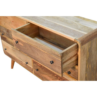 Lucidora - Large Curved Oak - ish Chest - Chest of Drawers