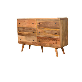 Lucidora - Large Curved Oak - ish Chest - Chest of Drawers