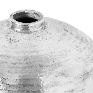 Lucidora - Large Hammered Silver Astral Vase - Globular Vases