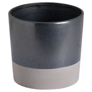 Lucidora - Large Metallic Grey Ceramic Planter - Planters