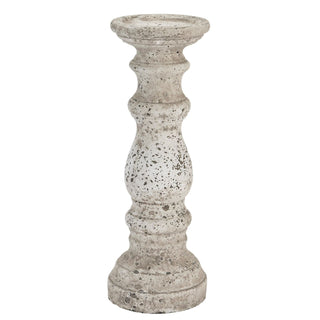 Lucidora - Large Stone Ceramic Column Candle Holder - Candle Holders