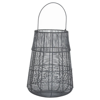 Lucidora - Large Wire Silver And Grey Glowray Conical Lantern - Lanterns