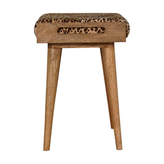 Lucidora - Leopard Velvet Tray Style Footstool - Footstools