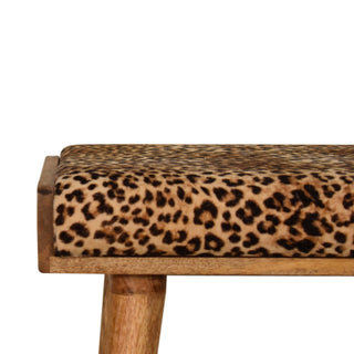 Lucidora - Leopard Velvet Tray Style Footstool - Footstools