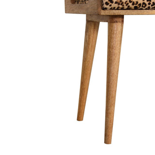 Lucidora - Leopard Velvet Tray Style Footstool - Footstools