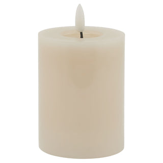 Lucidora - Luxe Collection Melt Effect 3x4 Taupe LED Wax Candle - Flameless Candles