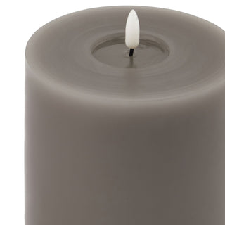 Lucidora - Luxe Collection Melt Effect 5x5 Grey LED Wax Candle - Flameless Candles