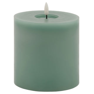 Lucidora - Luxe Collection Melt Effect 5x5 Sage LED Wax Candle - Flameless Candles