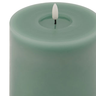 Lucidora - Luxe Collection Melt Effect 5x5 Sage LED Wax Candle - Flameless Candles