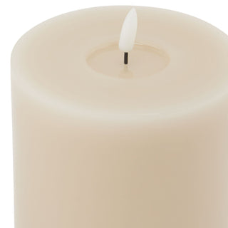Lucidora - Luxe Collection Melt Effect 5x5 Taupe LED Wax Candle - Flameless Candles