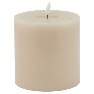 Lucidora - Luxe Collection Melt Effect 5x5 Taupe LED Wax Candle - Flameless Candles