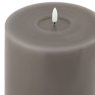 Lucidora - Luxe Collection Melt Effect 6x12 Grey LED Wax Candle - Flameless Candles
