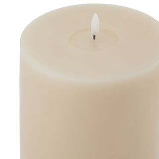 Lucidora - Luxe Collection Melt Effect 6x12 Taupe LED Wax Candle - Flameless Candles