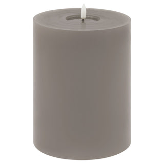 Lucidora - Luxe Collection Melt Effect 6x8 Grey LED Wax Candle - Flameless Candles