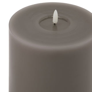 Lucidora - Luxe Collection Melt Effect 6x8 Grey LED Wax Candle - Flameless Candles