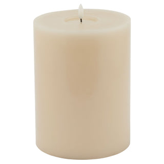 Lucidora - Luxe Collection Melt Effect 6x8 Taupe LED Wax Candle - Flameless Candles