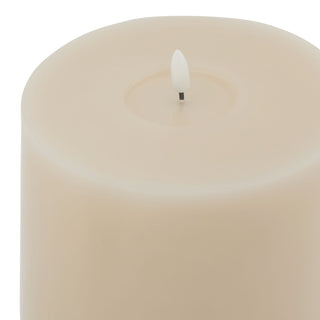 Lucidora - Luxe Collection Melt Effect 6x8 Taupe LED Wax Candle - Flameless Candles
