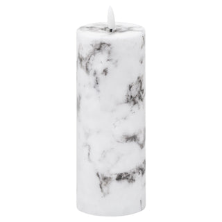 Lucidora - Luxe Collection Natural Glow 3x8 Marble Effect LED Candle - Flameless Candles