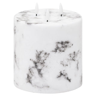 Lucidora - Luxe Collection Natural Glow 6x6 Marble Effect LED Candle - Flameless Candles